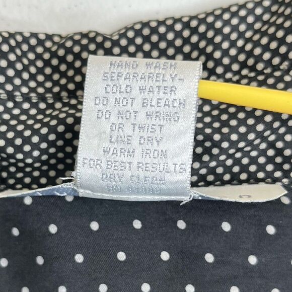 Vintage 90s The Limited Silk Black White Polka Dot Long Sleeve Shirt Women Large - Picture 7 of 12